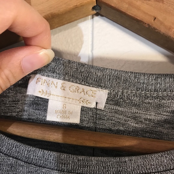 Finn & Grace Shiny Metallic Crewneck Top - Picture 5 of 7